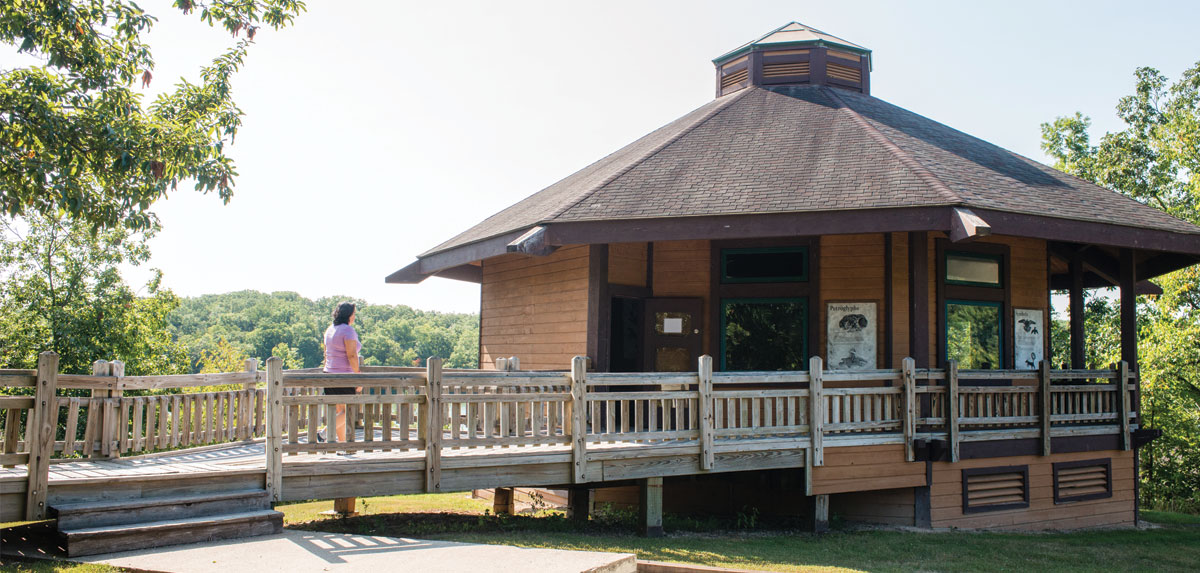A pavilion at Thousand Hills State Park