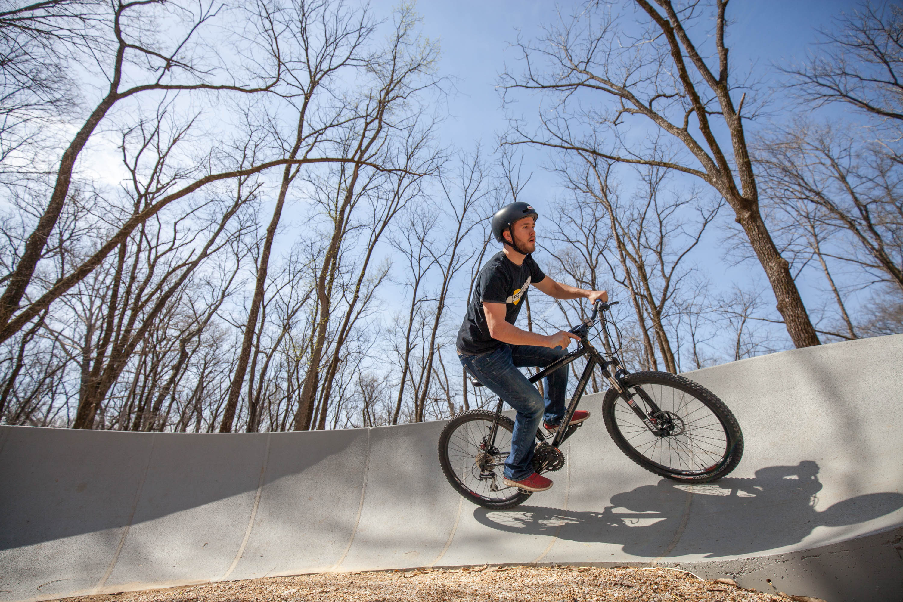 A person doing bike tricks