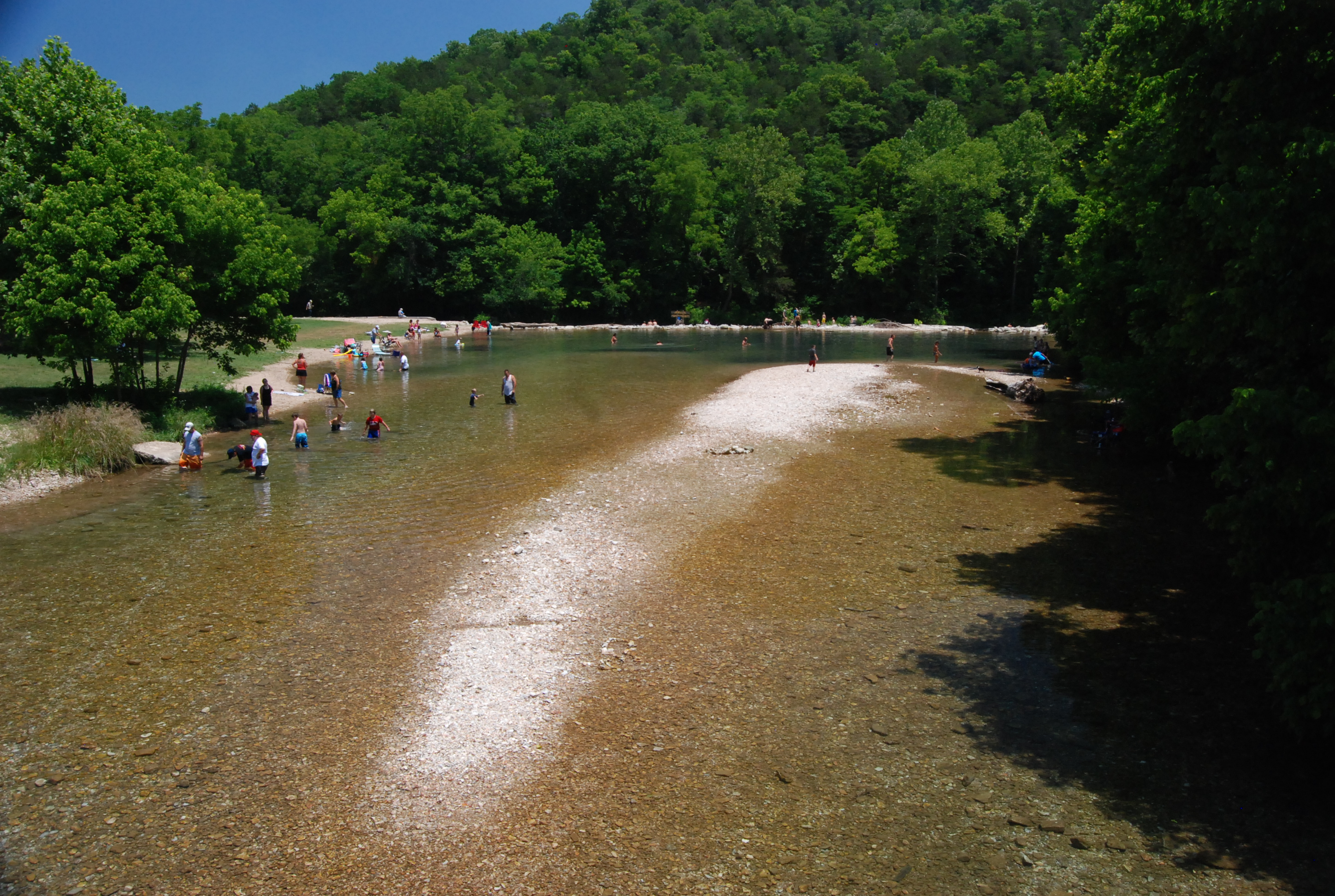 a shallow river at Roaring River State Park