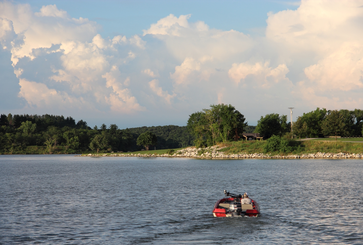 People riding a boat