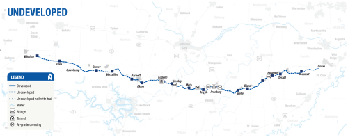 Map of Rock Island Trail undeveloped section
