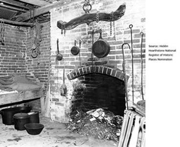 A kitchen inside a slave's cabin
