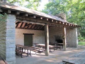 Stone picnic shelter