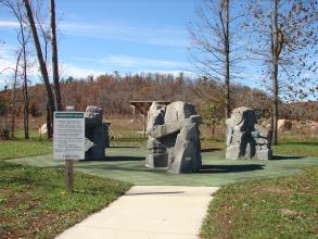 playground equipment with climbing rocks