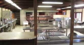 Interior of dining hall kitchen