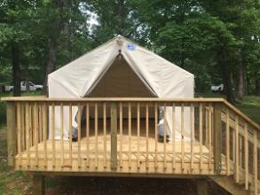 An open platform tent