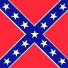 red square flag with a blue X with 13 white stars in it