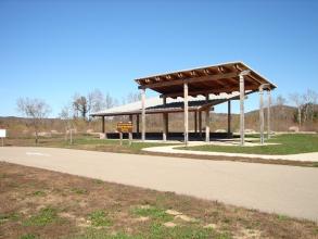 A shelter in a field