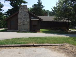 Exterior of camp Shawnee Dining Hall
