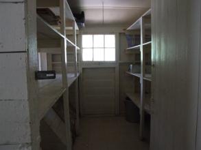 Storage closet in dining hall kitchen