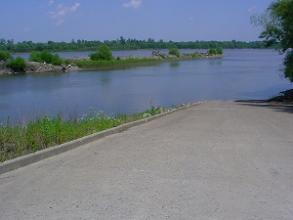 a long concrete boat ramp