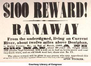 Reward poster for a runaway slave