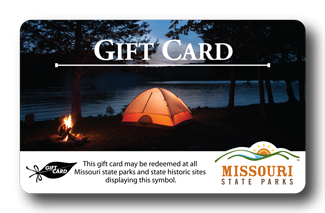 A park gift card with a tent on it
