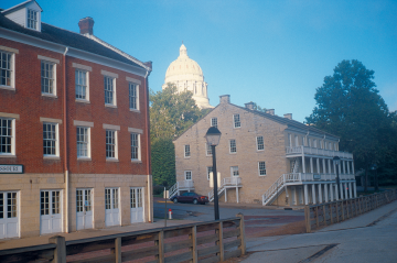 Union Hotel and Lohman Building with State Capitol dome in between