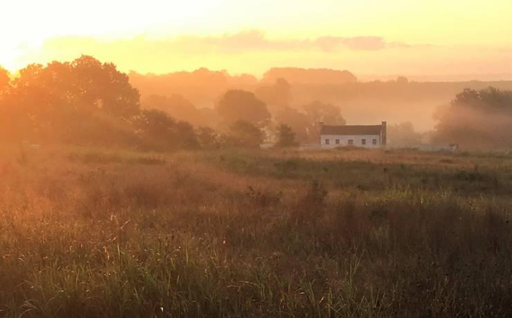 Nathan and Olive Boone Homestead at sunrise
