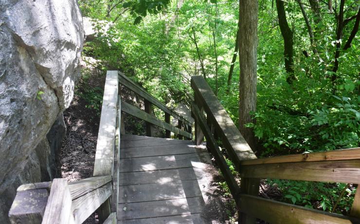 Stairs down the side of a cliff