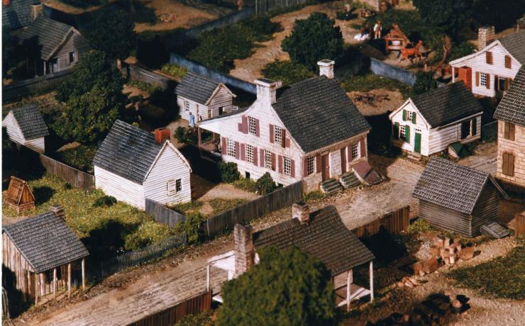 A close up of a model town