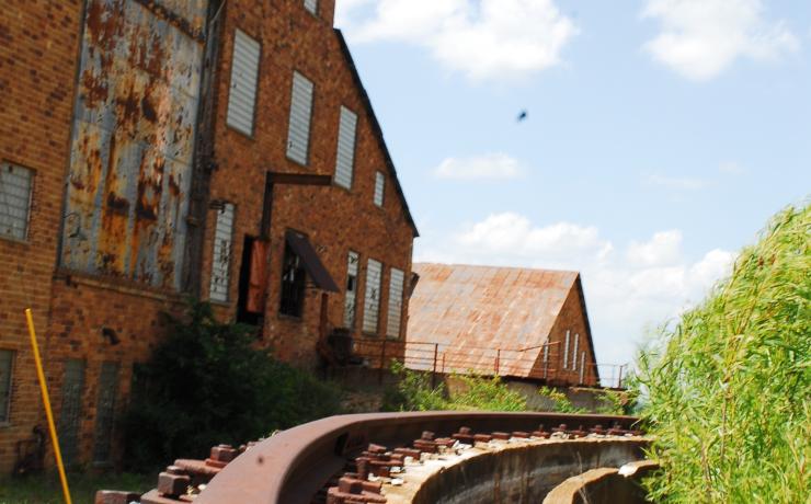 A rusting mine rail