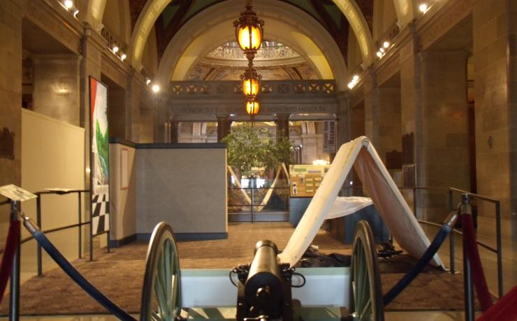 A cannon on display