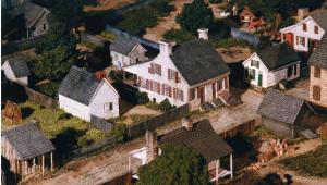 A close up of a model town