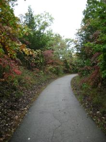 A paved bike path