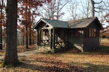 exterior of a rustic cabin