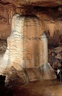 A large rock in a cave