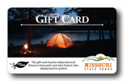 A park gift card with a tent on it