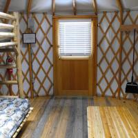 Bunkbeds inside the yurt