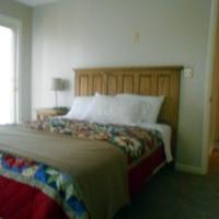 bed inside lake house