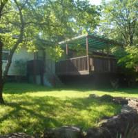 deck on the back of the lake house